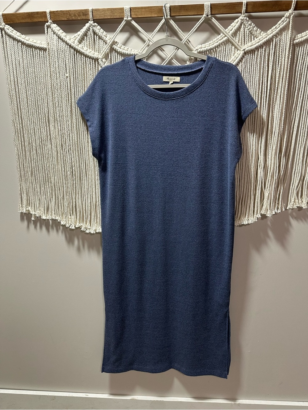 Madewell Indigo Knit Midi Shift Dress